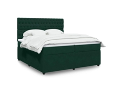 Vidaxl Cama com Molas/colchão 200x200 Cm Veludo Verde escuro