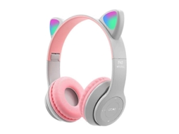 2026 auriculares Bluetooth Sem Fio Dobráveis com Orelhas de Gato Led, Som Premium e Modo com Fio para Crianças e Adolescentes