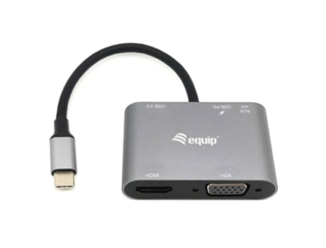 HUB USB Equip > Base & Duplicador de Portas com Fios 3.2 GEN 1 (3.1 GEN 1) TYPE-C Preto, Cinzento - 133483