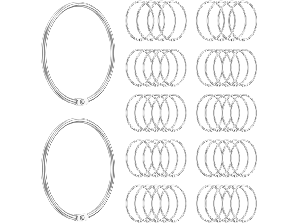50 Argolas De Fichário 7, 6cm 3 Polegadas, Aço Niquelado Resistente, Argolas Fichário De Folhas Soltas, Argolas
