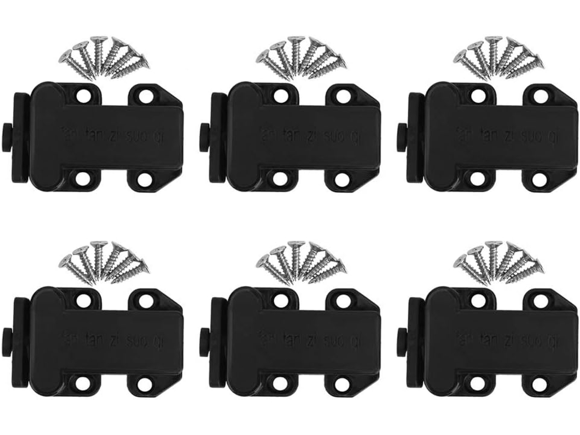 Fechos De Nylon Com Trava Automática Para Armários Conjunto 6 Unidades