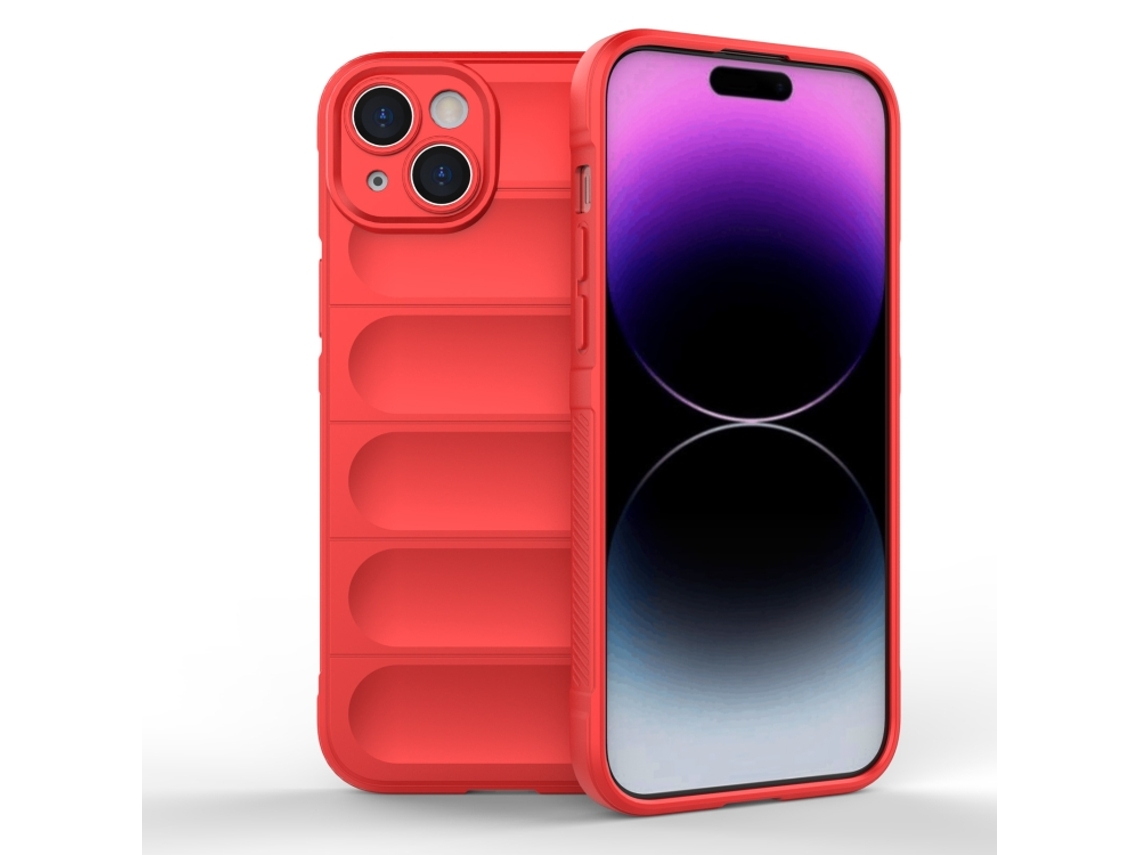 Capa Halinuia Para Iphone 15 Plus Magic Shield Tpu Vermelha (proteção Total, Interior Em Flanela)