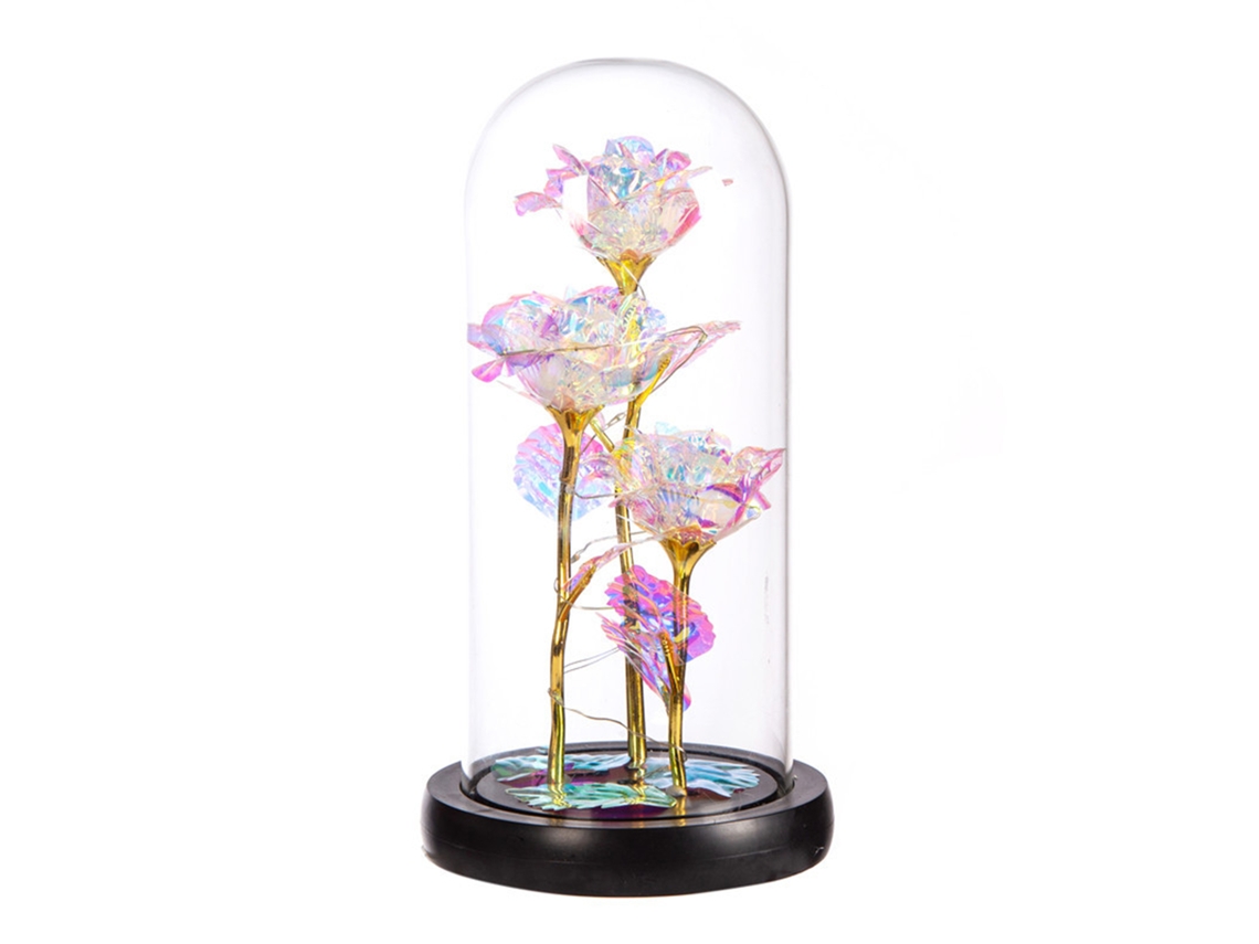 Laxiscreed Lâmpada Led Decorativa Com Fundo Preto, Flores Douradas E Capa De Vidro Para Natal E Namorados