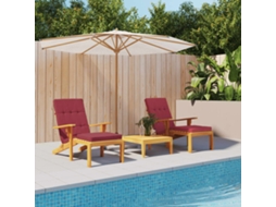 Vidaxl Almofadões P/ Cadeira Terraço 2pcs Tecido Oxford Vermelho Tinto