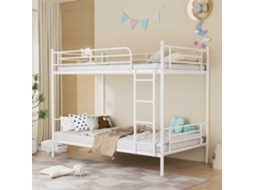 Beliche Em Aço 90x190 Cm Com Escada E Grade De Proteção Branco