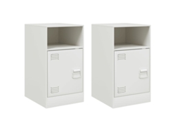 Bedside Cabinet, Bedside Cabinets Vidaxl Branco Aço (n/a)