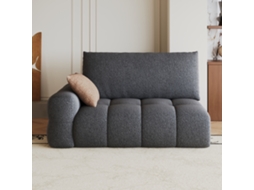 Sofá Modular 2 Lugares Em Chenille, Módulo Esquerdo, Sofá Moderno E Confortável Para Sala, Cinzento Escuro