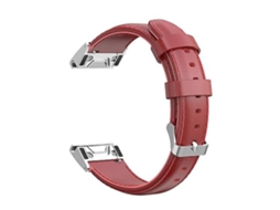 Pulseira De Relógio Garmin Fenix 6s/ 7s, Couro Bezerro Com Cera Óleo, Chenille Vermelho, Acabamento Moderno