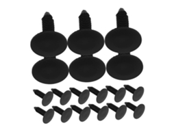 Conjunto de 20 presilhas de fixação de para-choque em plástico preto, com reforços de nylon para carros.