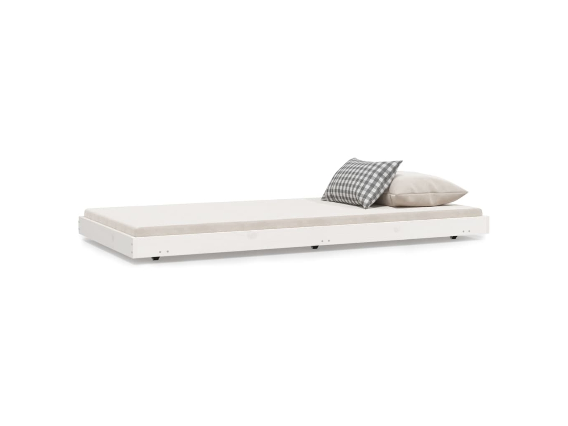 Bed Frame, Bed Frames Vidaxl Branco Madeira De Pinho (75 X 190 Cm)