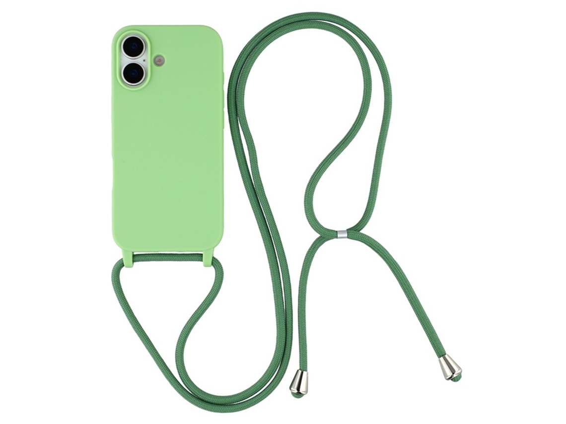 Capa Para Iphone 17 Em Tpu Resistente A Impactos Com Cordão - Verde