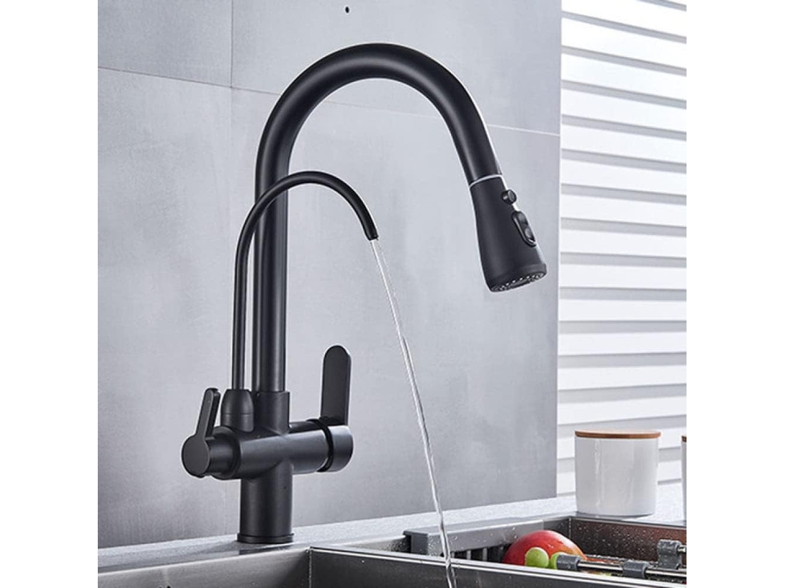 Torneira Misturadora De Água Quente Com Filtro De Água Purificada Kitchen 2/3 Dourada/preta/croma