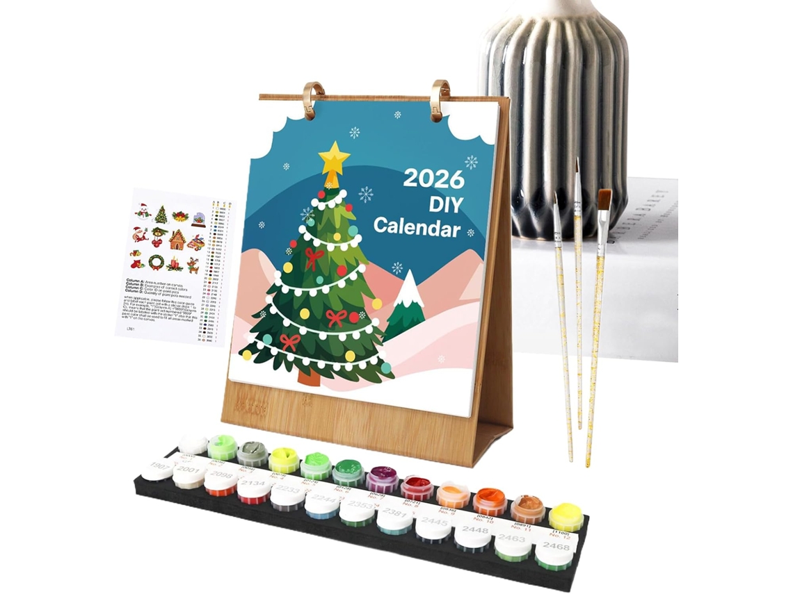 Calendário 2026 para do de Mesa Materiais e Páginas Colorir - Pintura Criativos Crianças, Adolescentes, CHABERLU