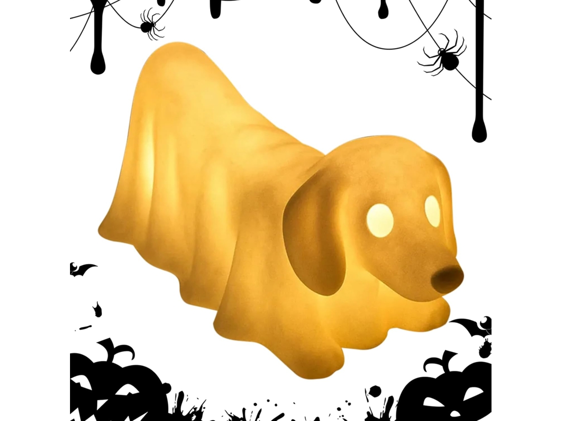 Luminária De Halloween Em Formato Cachorro, Luz Led, Decoração