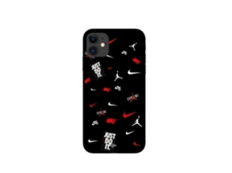 Capa Nike Jordan Blanc Rouge Fond para iPhone 12 MANIACASE Preto