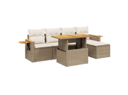 Garden Sofa Set, Garden Sofa Sets Vidaxl Bege Rattan / Vime (n/a)