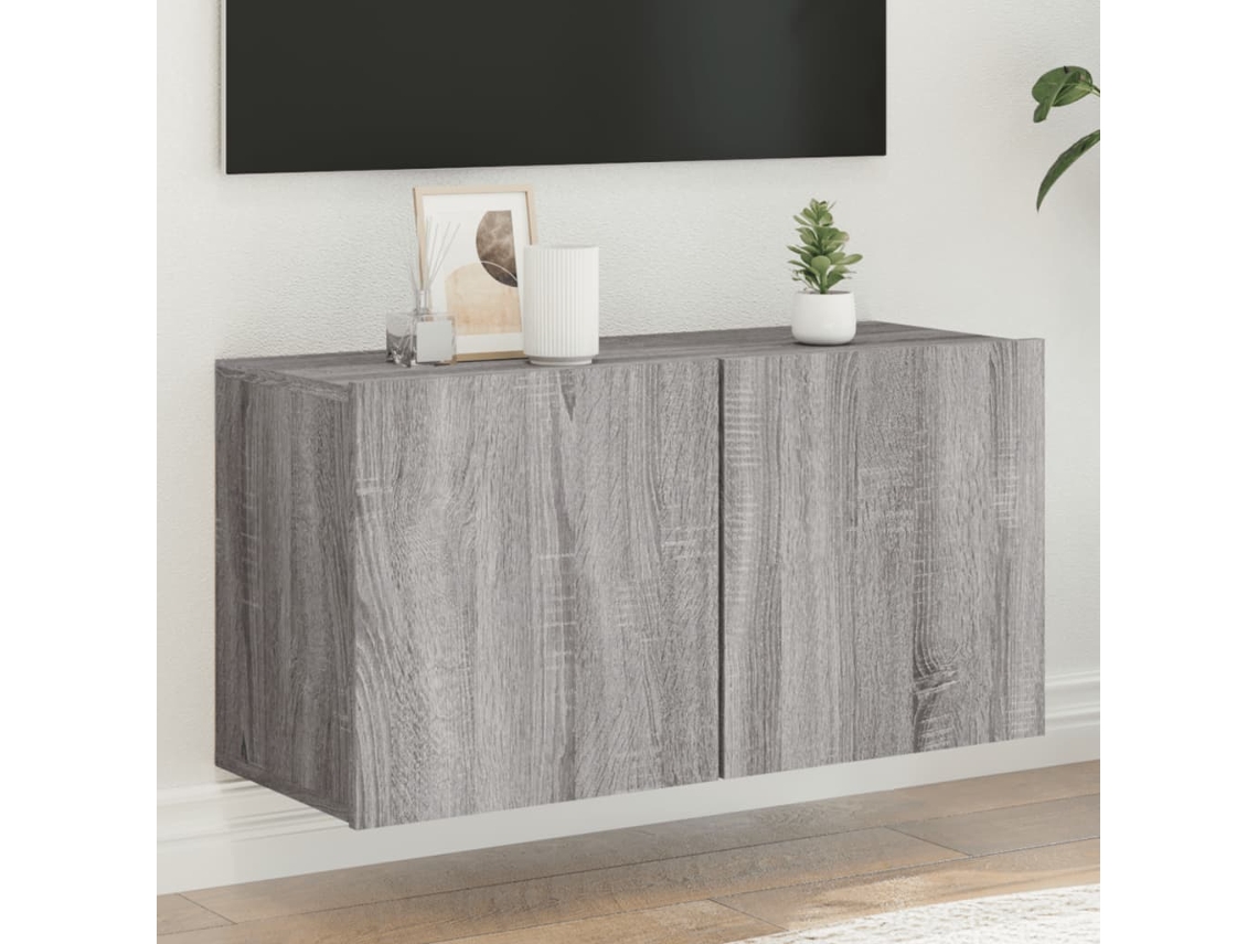 Vidaxl Móvel De Parede Para Tv 80x30x41 Cm Cinzento Sonoma
