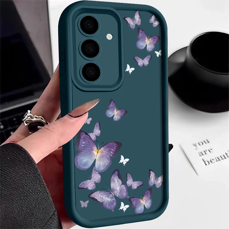 Capa Macia Borboleta (azul) Para Celular Samsung S24 Fe