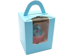 10 Caixas Cupcake Papel Kraft Janela Alça Nova Line S/MARCA