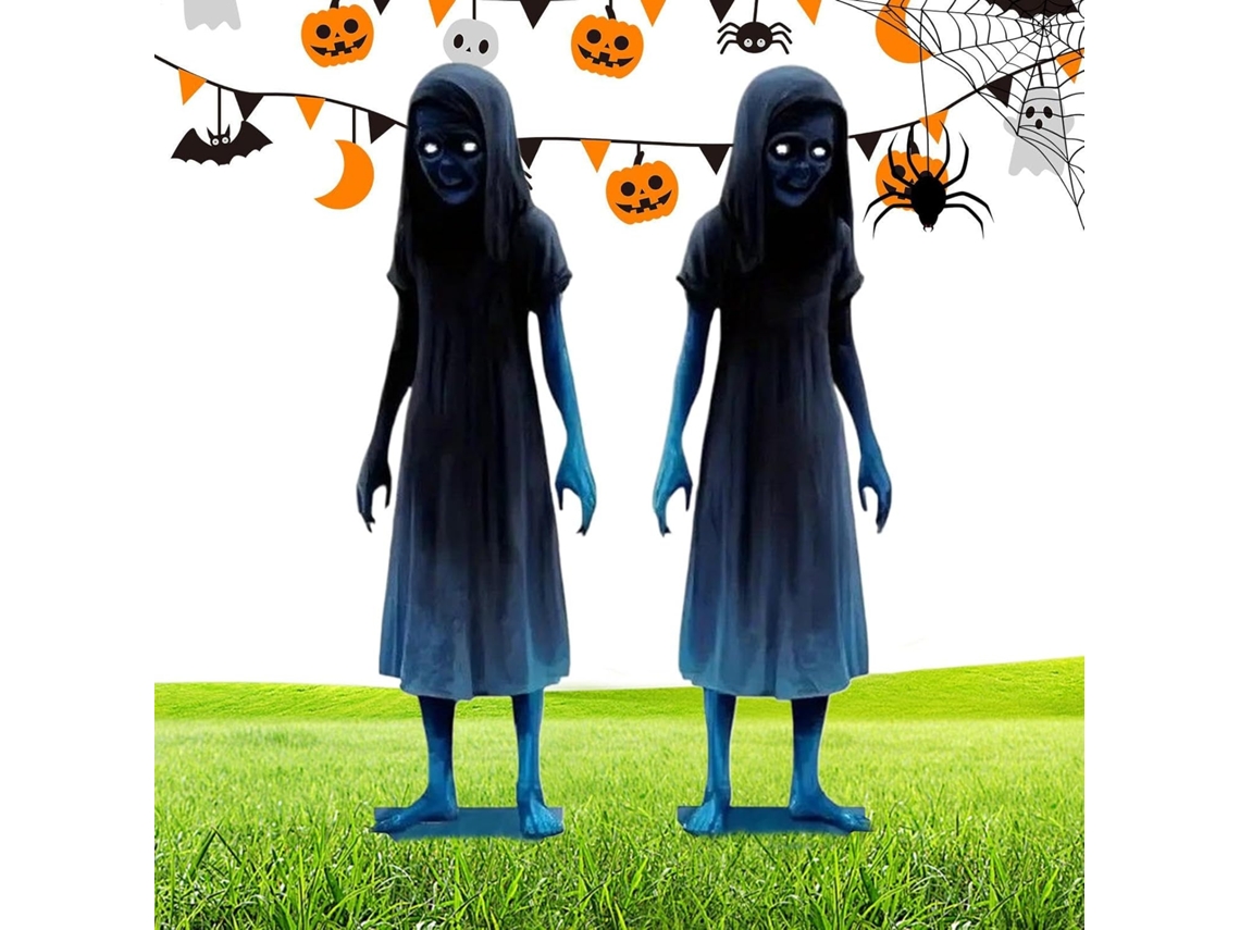 Kit de 2 Estacas Decorativas Gêmeas de Halloween para Jardim, Estacas Assustadoras para Plantas Decoração de Casa CHABERLU