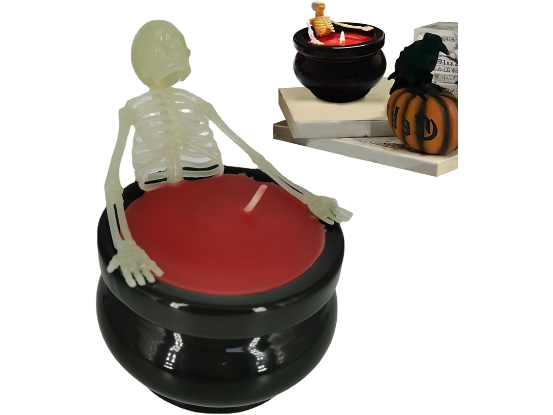 Vela G Tica Velas Arom Ticas de Esqueleto para o Halloween Decora Es Luminosas Est Longa Dura Lareira Casa Campo Reas VAYOTOY
