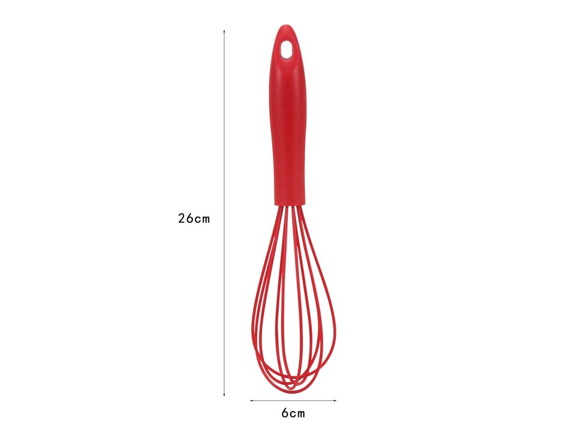 Batedor De Ovos Manual Silicone Vermelho