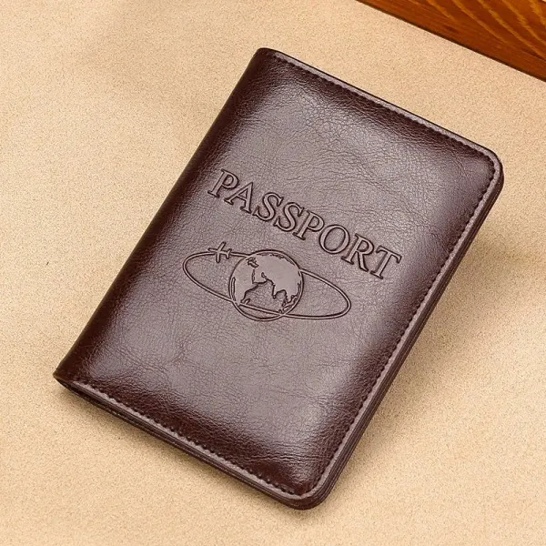 BRILVIBERA Porta Passaporte com Proteção Rfid em Couro Genuíno, Multifuncional para Passaporte e Bilhetes