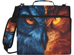Pasta Blue Owl Laranja Com 3 Argolas, Resistente À Água, Com Organizador De Bolsos Laptop, Escola E Trabalho