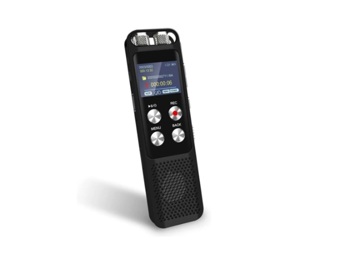 Lurelia Gravador De Chamadas Telefónicas 48gb Com Ativação Por Voz, Redução De Ruído, Reprodução Mp3 Para Reuniões, Palestras, Entrevistas - Preto