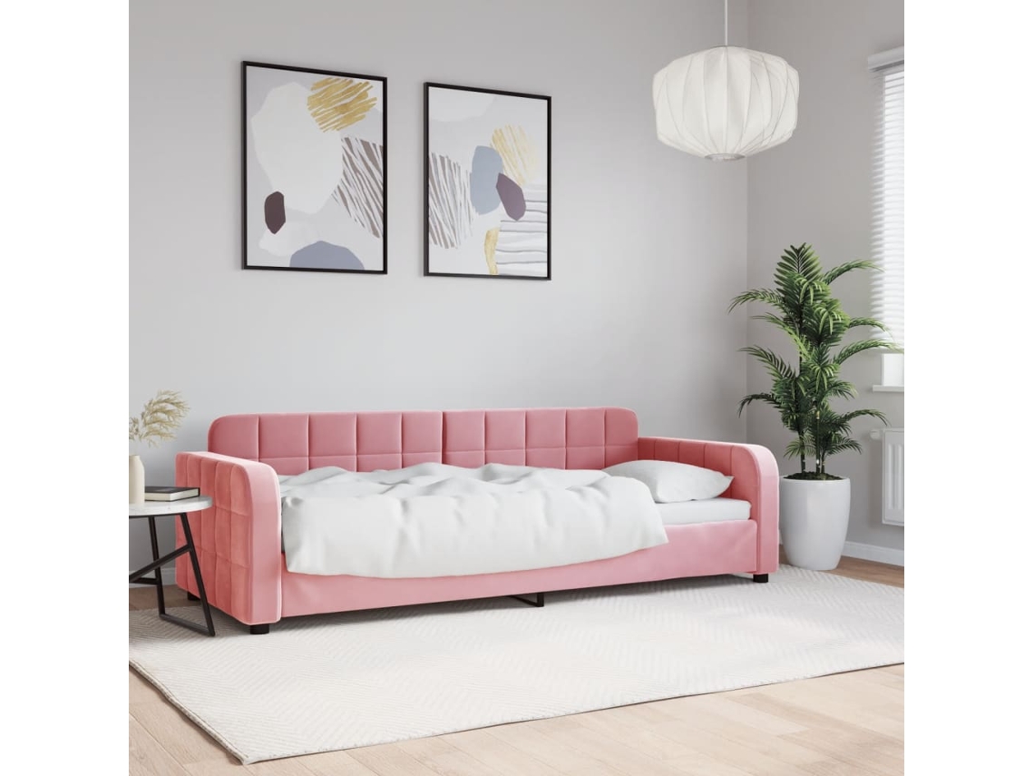 Vidaxl Sofá-cama 80x200 Cm Veludo Rosa