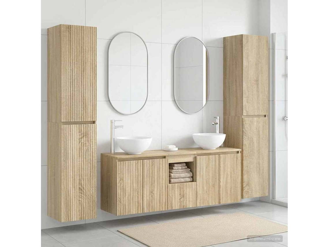 Vidaxl Conjunto De Móveis Para Banheiro 5 Unid. Carvalho Sonoma