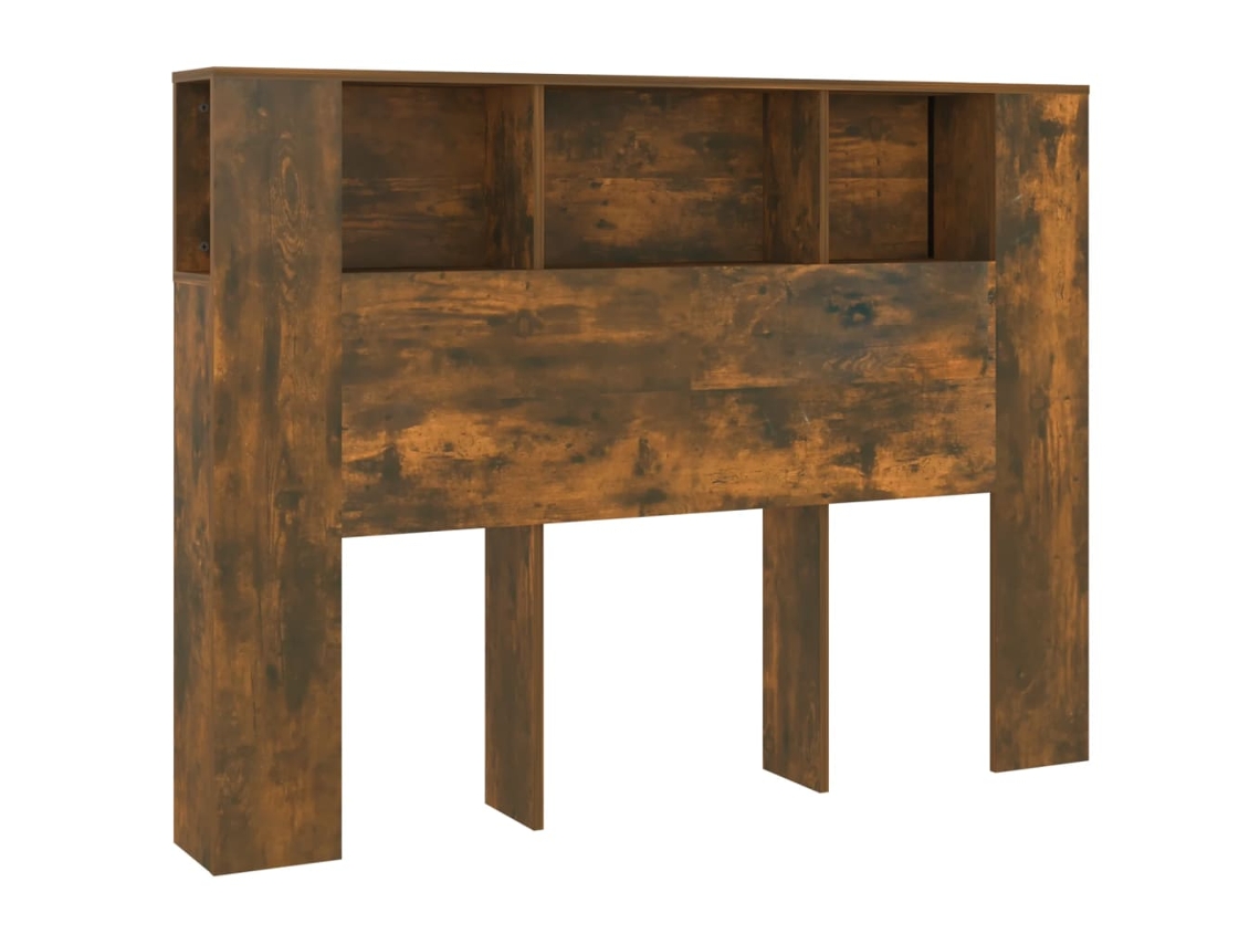 Cabeceira de cama exclusiva MAISON em carvalho cor fumê (140x18,5x104,5 cm)