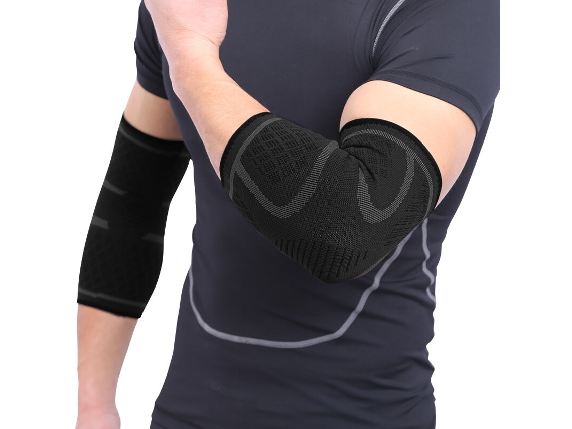 Laolikes 1pcs Cotoveleira Elástica De Suporte Para Academia Esportes Protetor De Cotovelo Absorve Suor Manga De Braço Para Basquete Cotoveleira