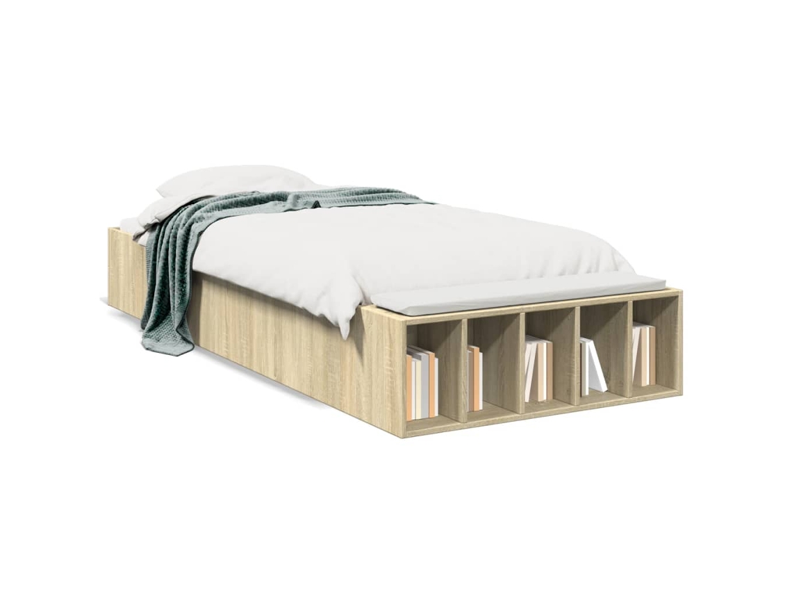Bed Frame, Bed Frames Vidaxl Marrom Madeira Processada (90 X 190 Cm)
