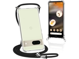 Capa com Cordão Colar para Google Google Pixel 7 HONGWE. Pele Sintética Transparente