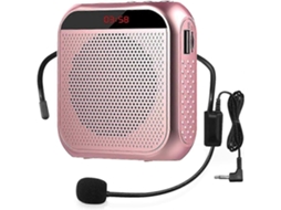 Amplificador De Voz Portátil Com Microfone Com Fio, Fones De Ouvido E Alto Falante Recarregável /yy Olysi Shop (ouro Rosa)