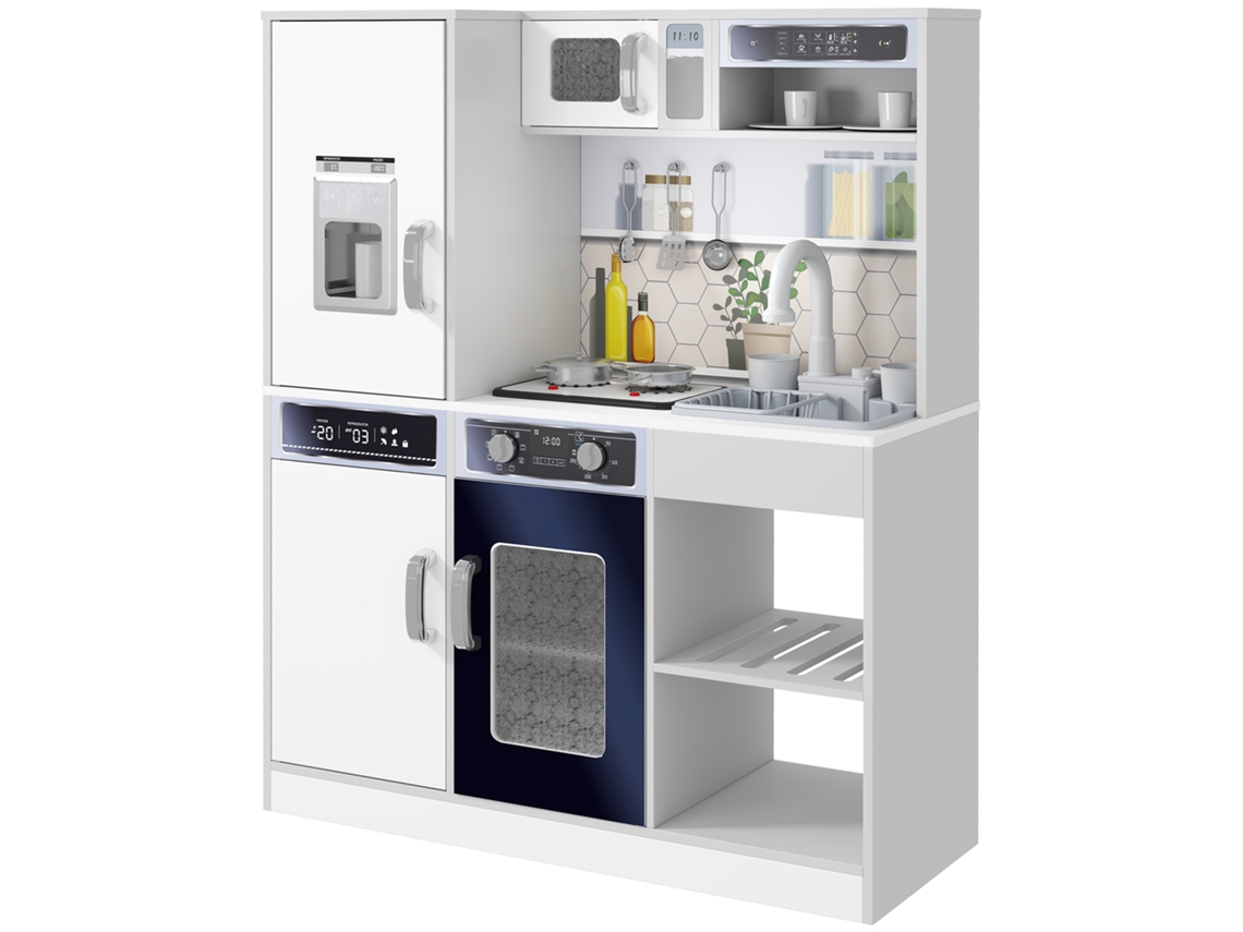 Cozinha Infantil Brinquedo com Pia Luz Som e Acessórios Branca VELTRIX