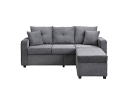 Sofá seccional moderno amarelo, L para 3 pessoas, sem montagem, chenille, com chaise, almofadas ORBITRA COMMERCE