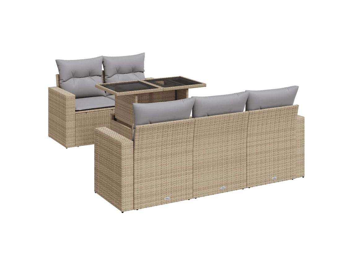 Garden Sofa Set, Garden Sofa Sets Vidaxl Bege Rattan / Vime (n/a)