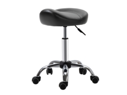 Rollstool Banquinho De Trabalho Com Altura Ajustável E Rodas, Preto Giratório Em Couro Sintético, 48 X 48 X 54-69 Cm Para Salão E Massagem-mhy
