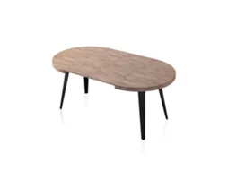 Mesa redonda Berg extensible 120-200 Carvalho Mel - Preto 120 x 76 x 120 cm