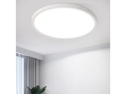 Led Luz De Teto Plana Para Quarto Preto 18cm 15w Não Regulável Branco Quente 3000k Nettlife