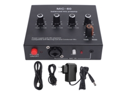 Aetheria pré amplificador de Microfone com 3 Entradas 60db Ganho 48v para Gravação e Streaming Eu Plug