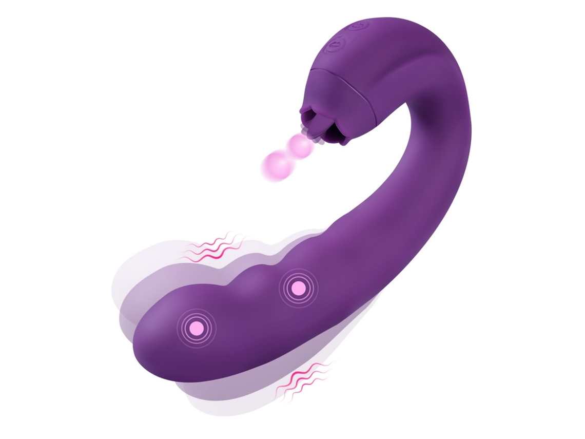 Vibrador De Lamber Lngua Girando 360 Com 10 Modos Para Mulheres (roxo)