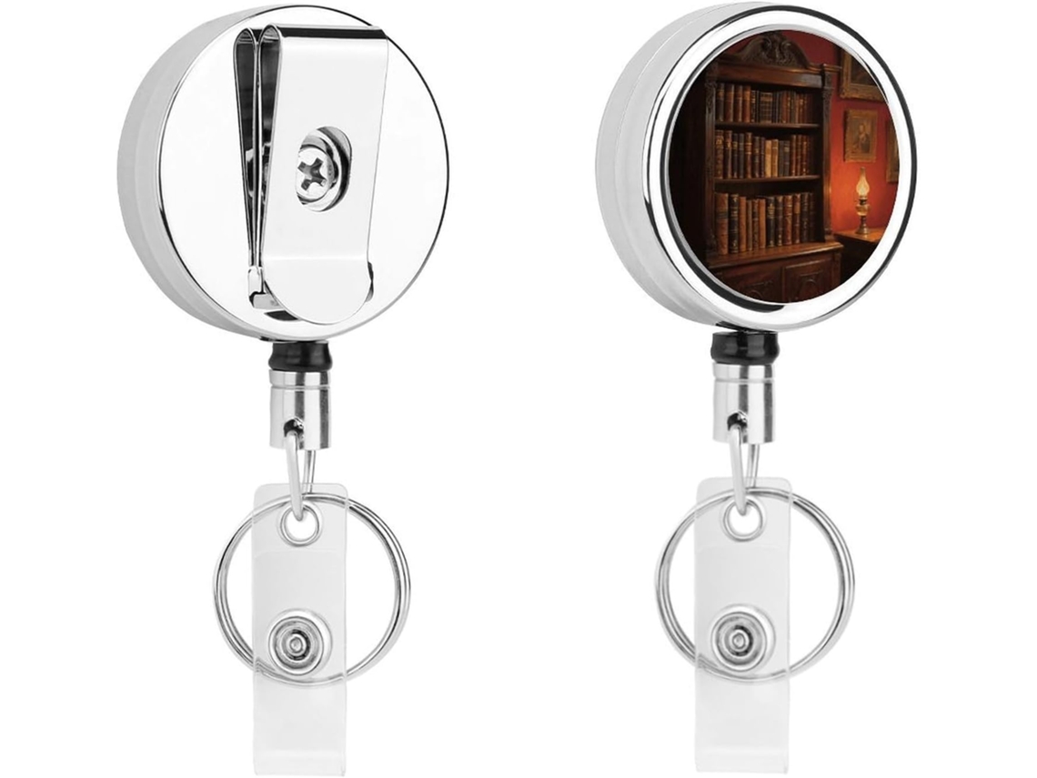 Porta Crachá Retrátil De Metal Resistente, Com Cordão De Nylon De 68cm, Ideal Enfermeiros E Escritórios