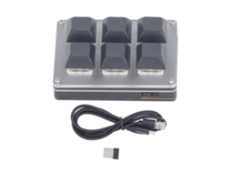 Teclado Mecânico Sem Fio 6 Teclas Usb Bt 2.4g Type C Personalizável Para Mão Esquerda/direita