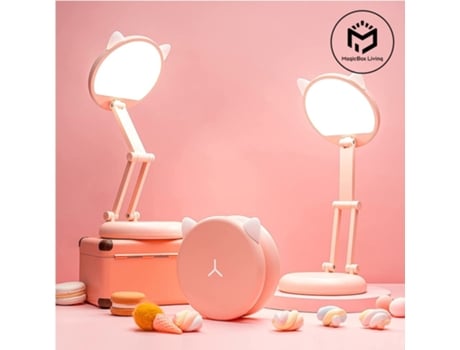 Candeeiro de Secretária Dobrável e Portátil com Carga Usb 2400Mah Rosa
