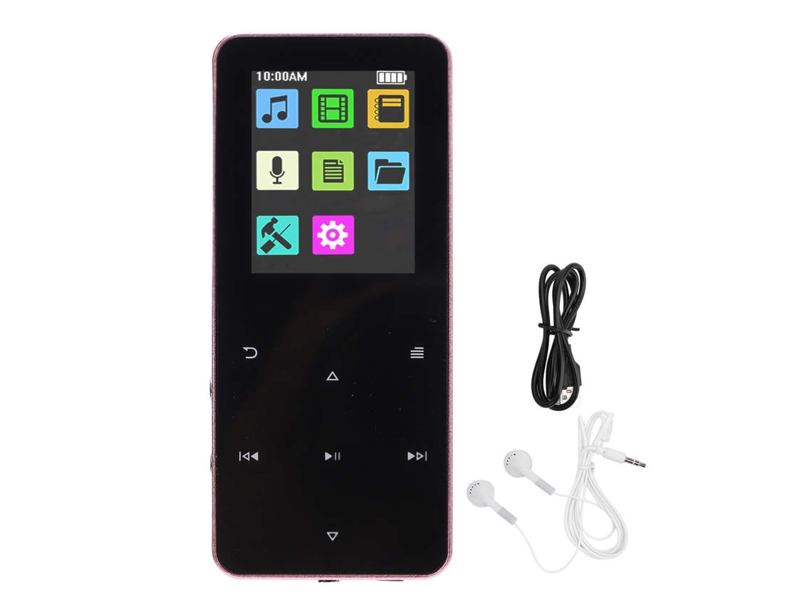 Player Mp3 Mali com tela touch 1.8 polegadas, som lossless, Bluetooth, 4gb, rosa | S/MARCA