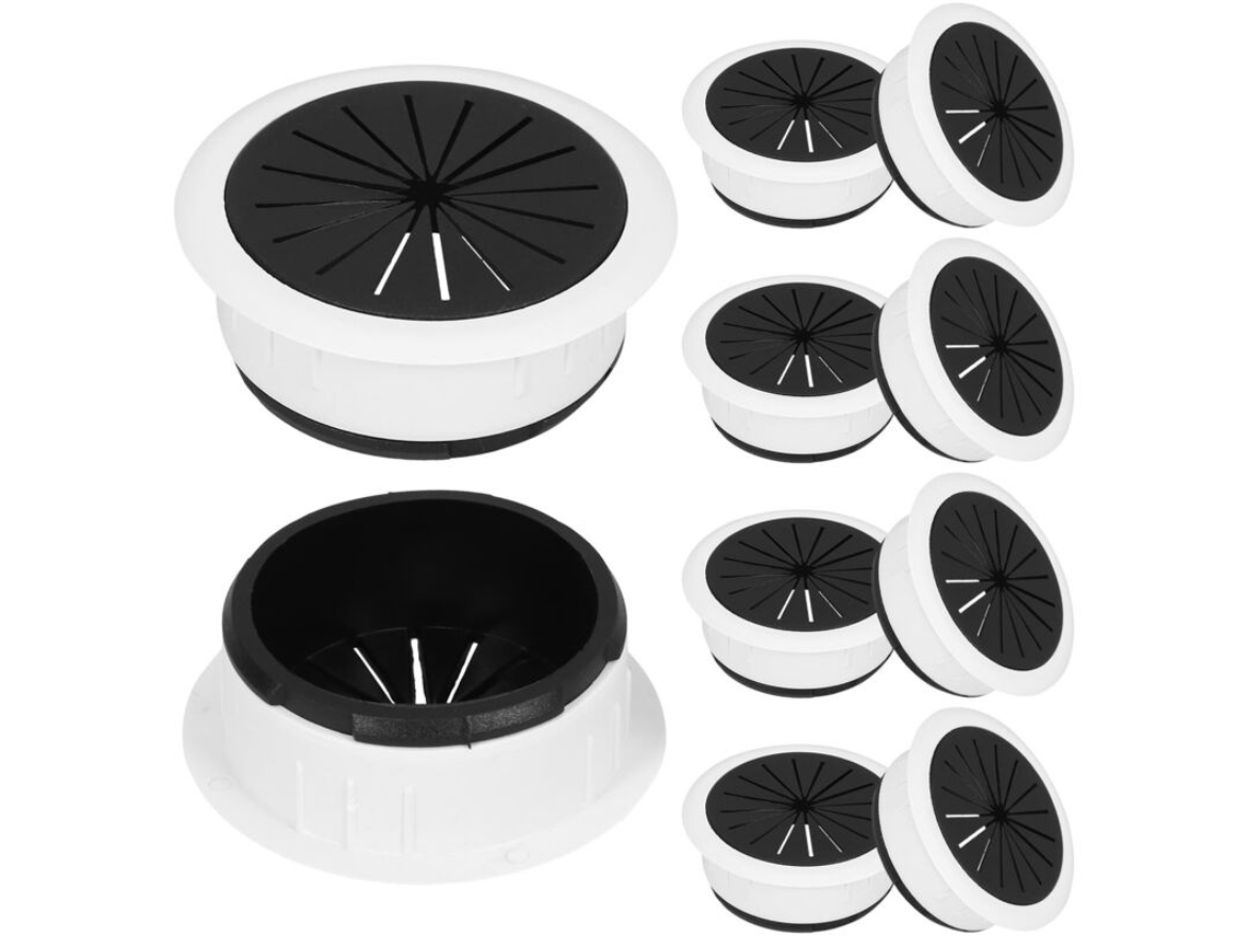 Lurelia Passa-cabos De Mesa, 6 X 2,20 Cm, 50 Mm, Borracha, Preto, Branco