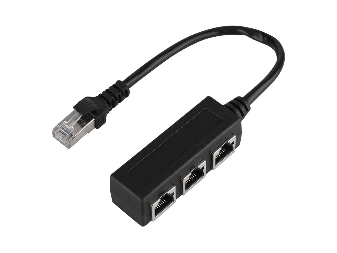 Cabo De Extensão Ethernet Com Conector Splitter 1 Macho Para 3 Fêmeas Portas